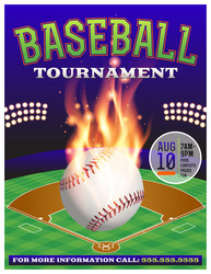 Baseball Tournament Flyer Vector Image