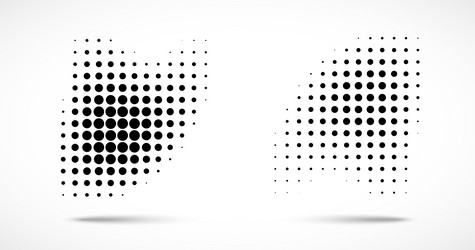 halftone dots curved gradient pattern shape logo vector image