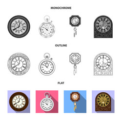 isolated object of clock and time logo set vector image