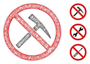 No mining tools polygonal web mesh vector