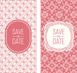 retro invitation templates patterned background vector image