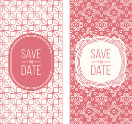 Retro invitation templates patterned background vector