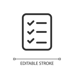 shopping list pixel perfect linear ui icon vector image
