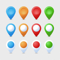 Location pins set marker 3d map pointer pin vector
