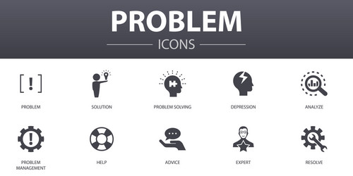 problem simple concept icons set contains vector