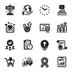 set technology icons such as graph chart vector image