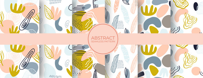 abstract texture pattern set flo organic shape vector image