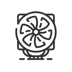 cooling system icon in simple one line style vector image