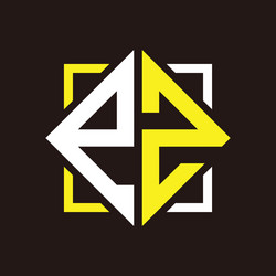 E z initials quadrangle monogram with square vector