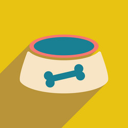 flat with shadow icon and mobile application dog vector image