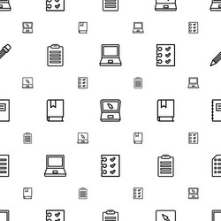 notebook icons pattern seamless white background vector