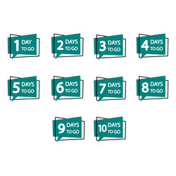 set of countdown numbers days to go collection vector image