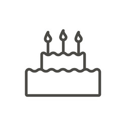 Cake icon line birthday symbol vector