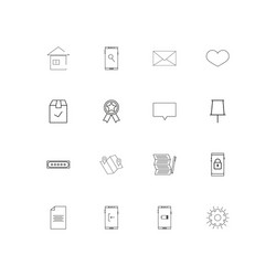 Interface linear thin icons set outlined simple vector