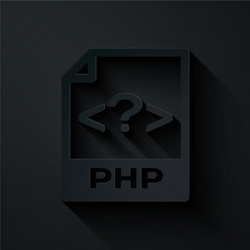 paper cut php file document download button vector image