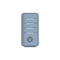 grey computer case standing with power button vector image