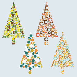 Set of modern christmas trees Royalty Free Vector Image