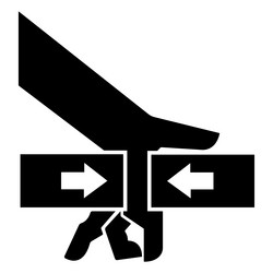 Hand crush force from two sides symbol sign Vector Image
