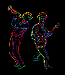 Jazz Duo Performance Vector Image