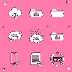 set music streaming service folder upload co2 vector image