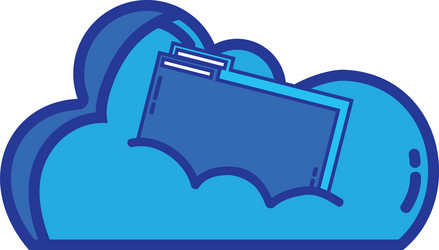 cloud data with digital folder file vector image