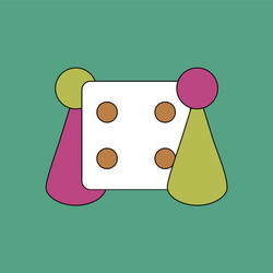 flat icon design collection board game and dice vector image