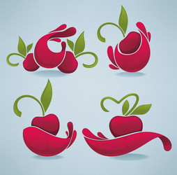 Fresh Cherry Juice Collection Vector Image