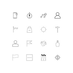 maps and navigation linear thin icons set vector image