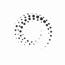Set of black halftone circle speed lines motion vector