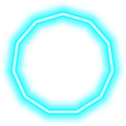 Blue neon round frame border Royalty Free Vector Image