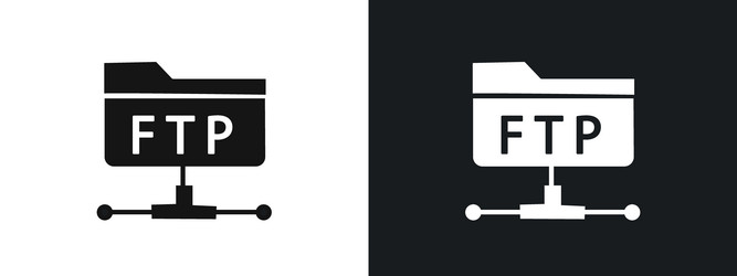 ftp navigate up icon linear graphics set in black vector image