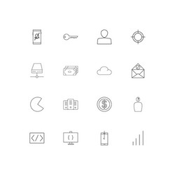 internet of things linear thin icons set outlined vector image