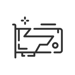 Sound card icon in simple one line style vector