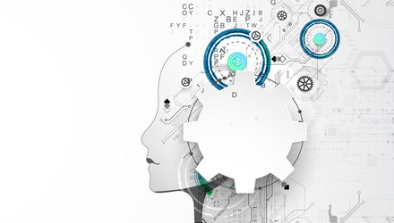 artificial intelligence technical background vector image