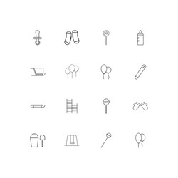 Baby kid and newborn linear thin icons set vector