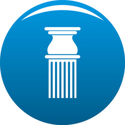 Classical column icon blue vector