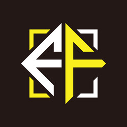 F initials quadrangle monogram with square vector