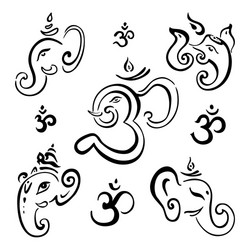 Hand Drawn Ganesha Symbol Vector Image