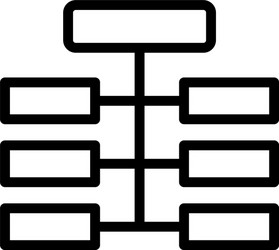 hierarchy structure icon outline style vector image