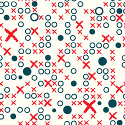 abstract seamless pattern with crosses and circles vector image