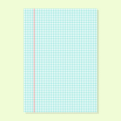 checkered sheet with a red vertical line real a4 vector