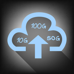 cloud with upload arrow icon on grunge background vector image
