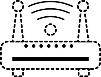 dotted shape router wifi connection network vector image