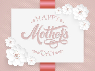 elegant card with happy mothers day lettering vector