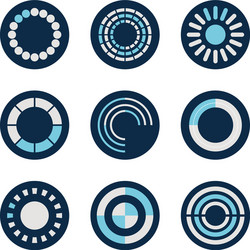 loading circles block style icon set design vector image