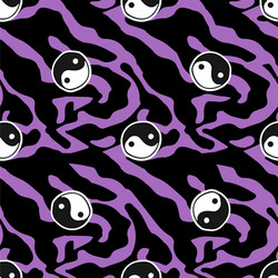 seamless pattern with ying yang symbols vector image