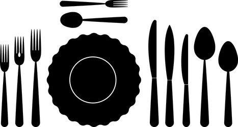 set of tableware on white background vector