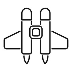 spaceship taking off with two rocket engines icon vector image