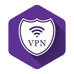 white shield with vpn and wifi wireless internet vector image