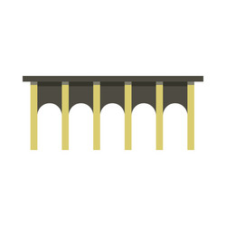 arch bridge icon flat style vector